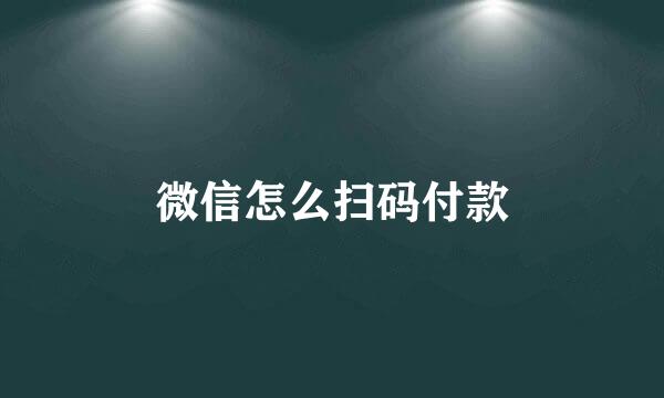 微信怎么扫码付款