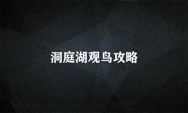 洞庭湖观鸟攻略