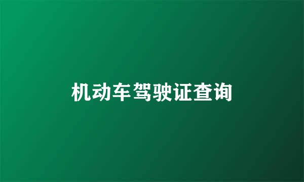机动车驾驶证查询