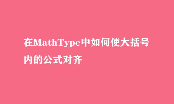 在MathType中如何使大括号内的公式对齐
