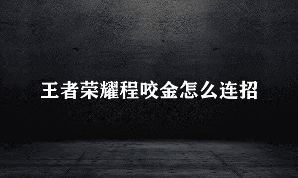 王者荣耀程咬金怎么连招