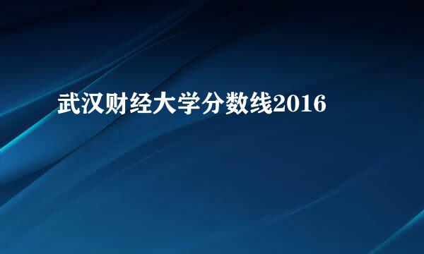武汉财经大学分数线2016
