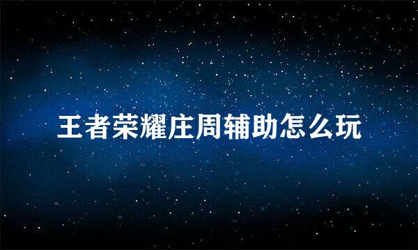王者荣耀庄周辅助怎么玩