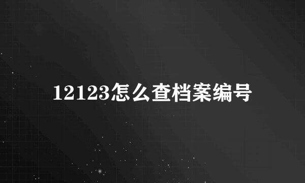 12123怎么查档案编号