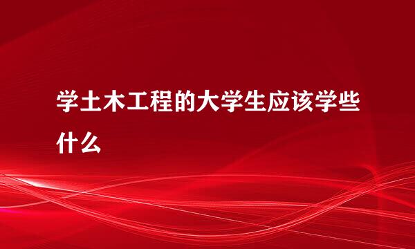 学土木工程的大学生应该学些什么