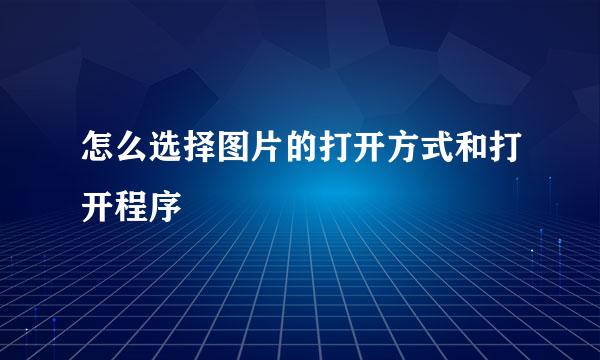 怎么选择图片的打开方式和打开程序