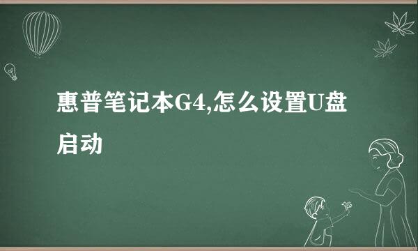 惠普笔记本G4,怎么设置U盘启动