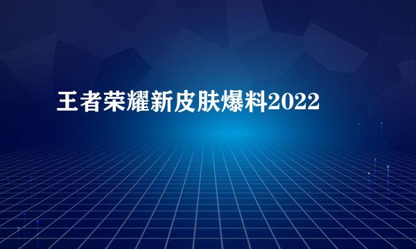 王者荣耀新皮肤爆料2022
