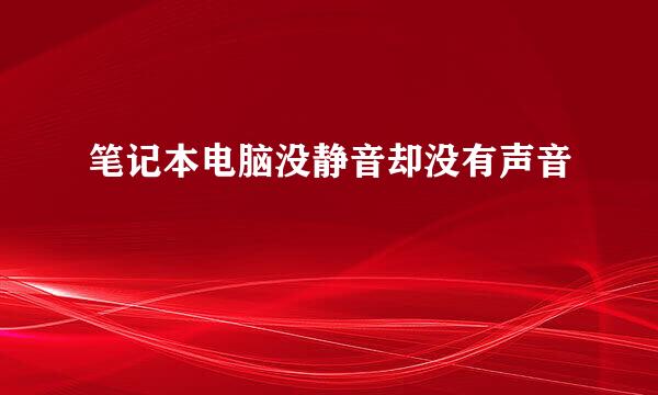 笔记本电脑没静音却没有声音