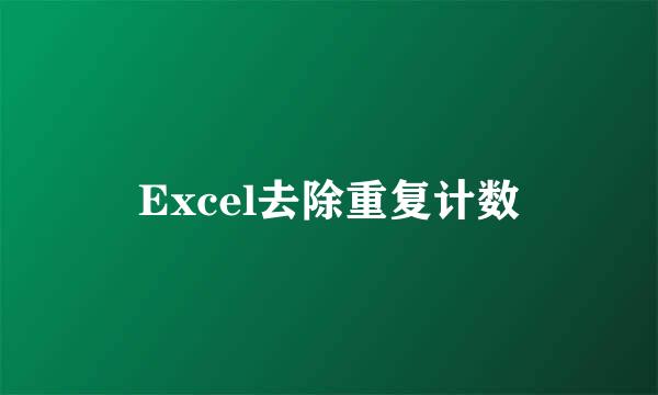 Excel去除重复计数