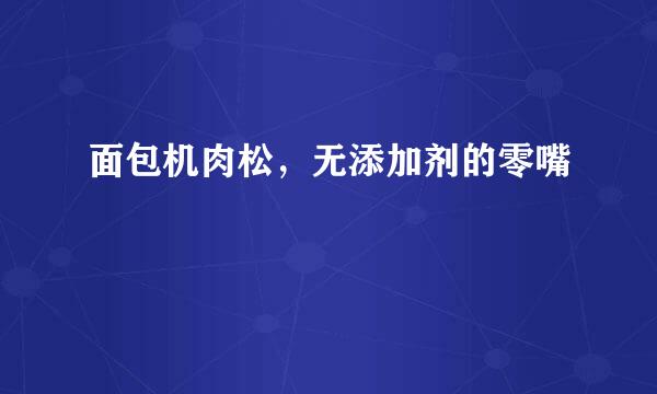 面包机肉松，无添加剂的零嘴