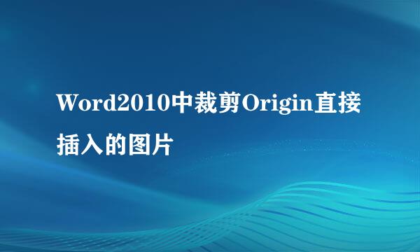Word2010中裁剪Origin直接插入的图片