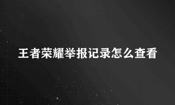 王者荣耀举报记录怎么查看