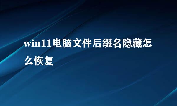 win11电脑文件后缀名隐藏怎么恢复