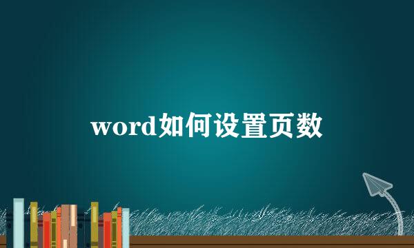 word如何设置页数