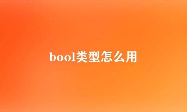 bool类型怎么用