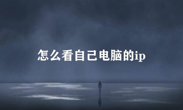 怎么看自己电脑的ip