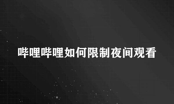 哔哩哔哩如何限制夜间观看