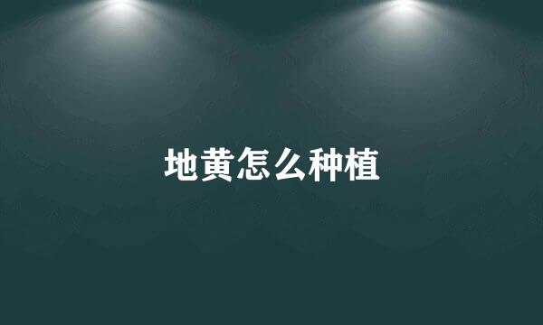 地黄怎么种植