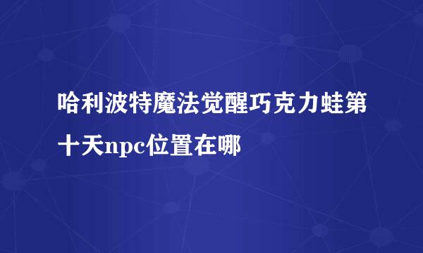 哈利波特魔法觉醒巧克力蛙第十天npc位置在哪