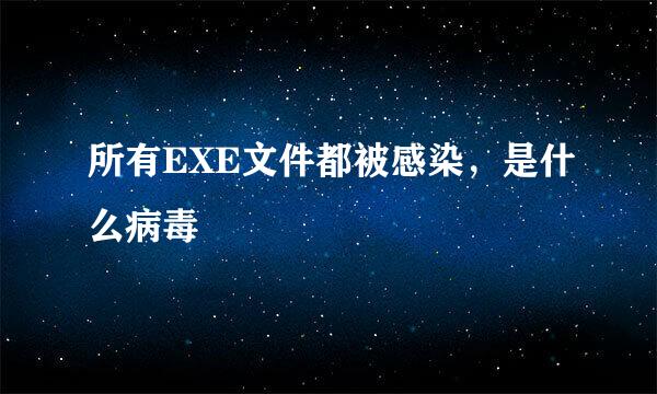 所有EXE文件都被感染，是什么病毒