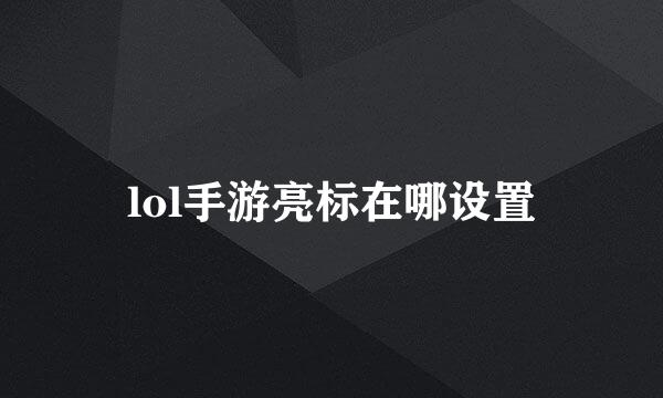 lol手游亮标在哪设置