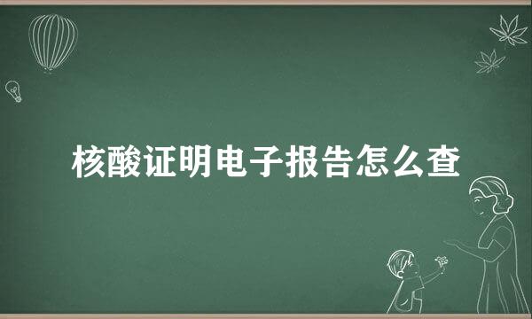 核酸证明电子报告怎么查