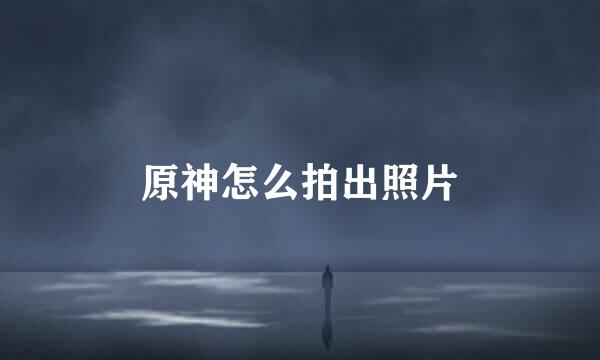 原神怎么拍出照片