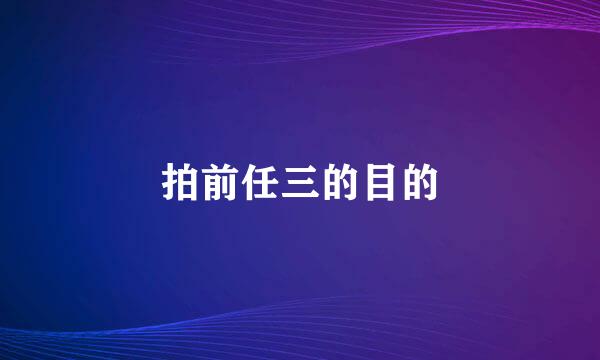 拍前任三的目的