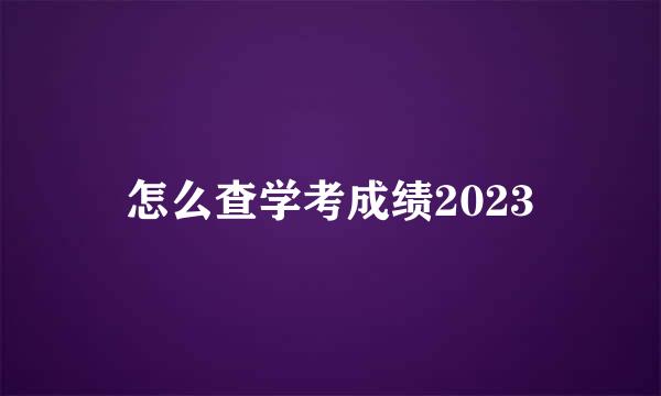 怎么查学考成绩2023