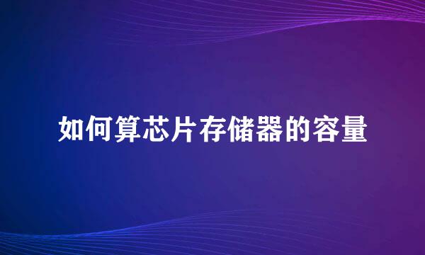 如何算芯片存储器的容量