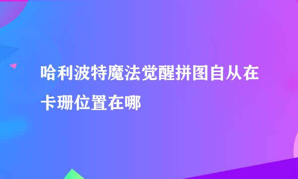 哈利波特魔法觉醒拼图自从在卡珊位置在哪