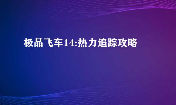 极品飞车14:热力追踪攻略