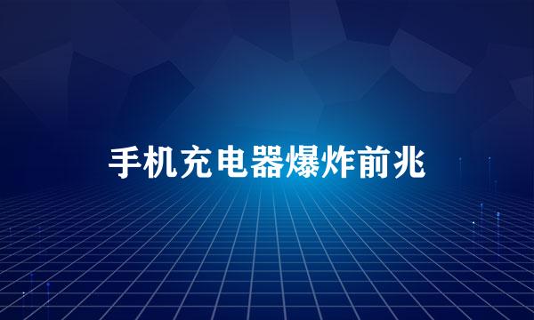 手机充电器爆炸前兆