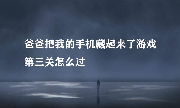 爸爸把我的手机藏起来了游戏第三关怎么过