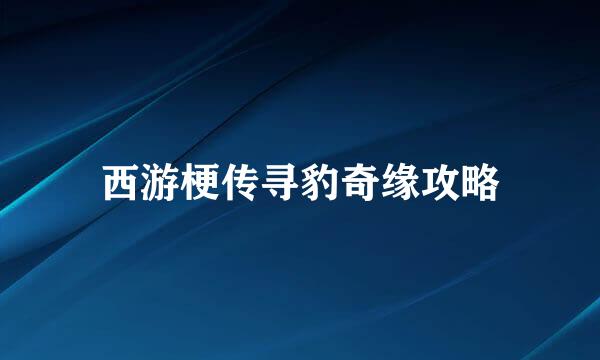 西游梗传寻豹奇缘攻略