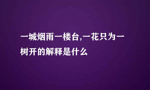 一城烟雨一楼台,一花只为一树开的解释是什么