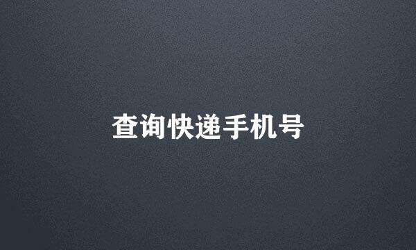 查询快递手机号