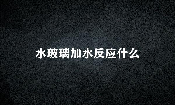 水玻璃加水反应什么