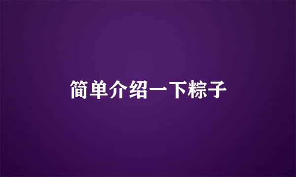 简单介绍一下粽子