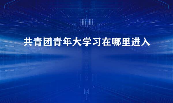 共青团青年大学习在哪里进入