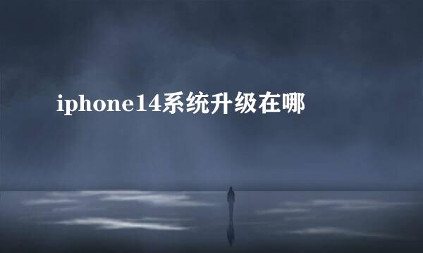 iphone14系统升级在哪
