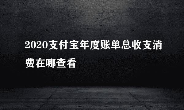 2020支付宝年度账单总收支消费在哪查看