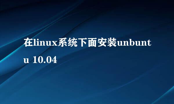 在linux系统下面安装unbuntu 10.04