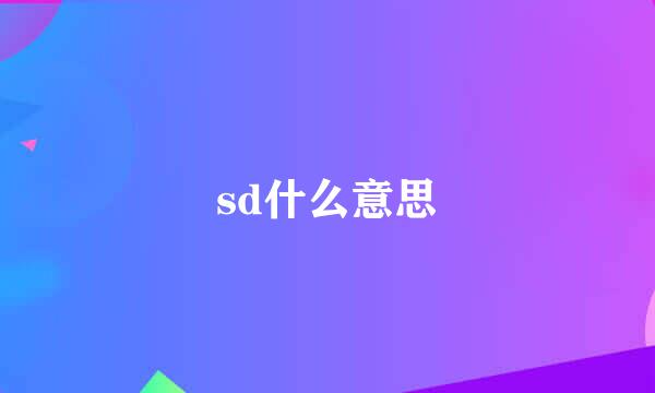 sd什么意思