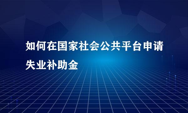 如何在国家社会公共平台申请失业补助金