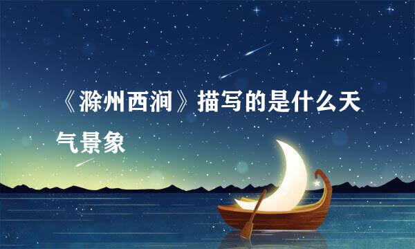 《滁州西涧》描写的是什么天气景象