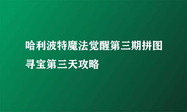 哈利波特魔法觉醒第三期拼图寻宝第三天攻略