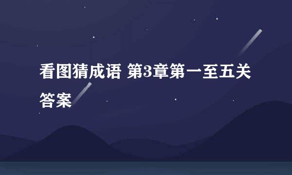 看图猜成语 第3章第一至五关答案