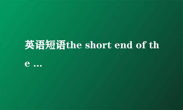 英语短语the short end of the stick 什么意思
